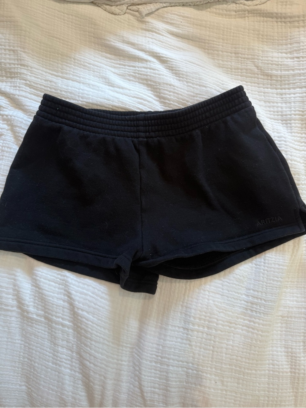 Aritzia Black Sweatfleece Waistband Shorts